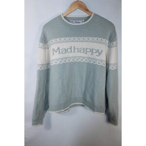 Madhappy Women's Large Cream Mint Green Dual Layer Wool Cashmere Sweater